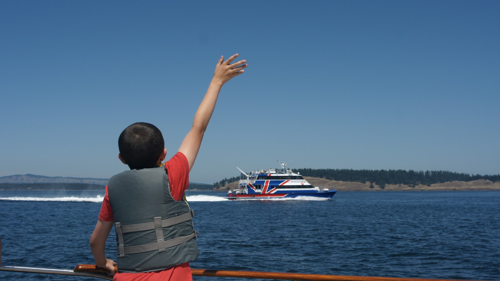 Victoria Clipper Waving to Victoria Clipper